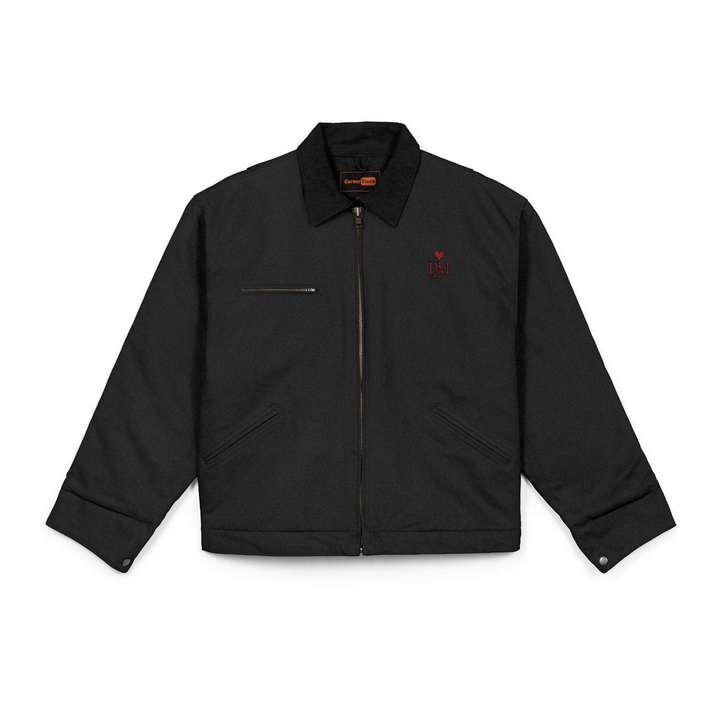 Duck Cloth Work Jacket — Durable Black Carpenter-Style Jacket