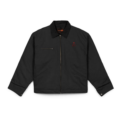 Duck Cloth Work Jacket — Durable Black Carpenter-Style Jacket